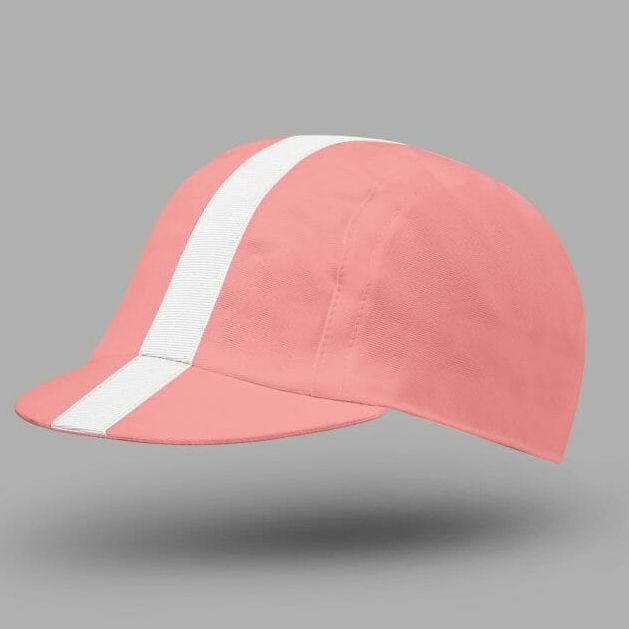 Classic Cycling Cap - Pink with White Stripe