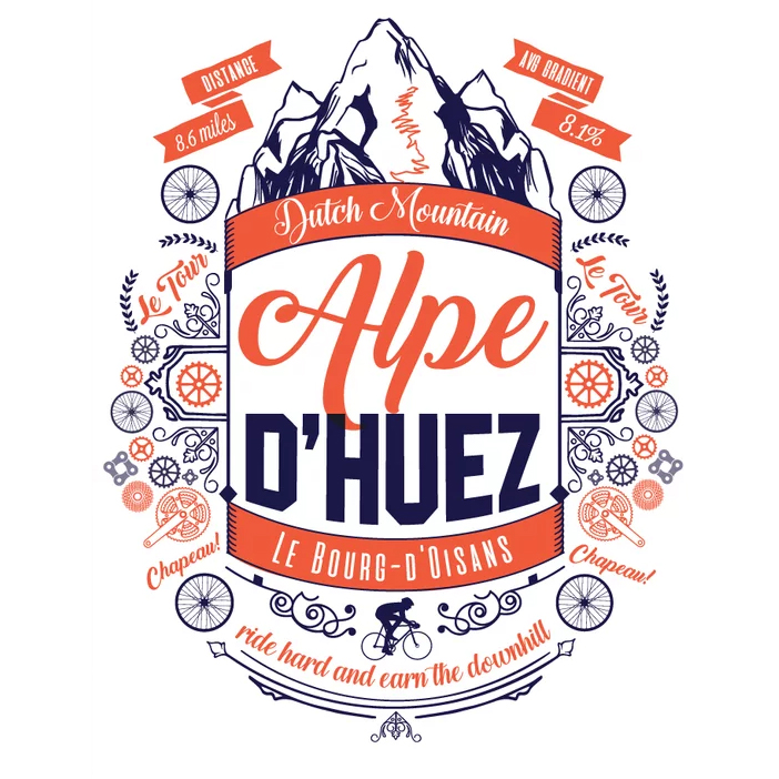 Alpe d’Huez Print - Dutch Mountain A3 Unframed