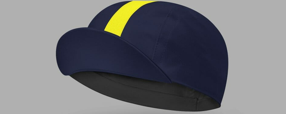 Classic Cycling Cap - Blue with Yellow Stripe