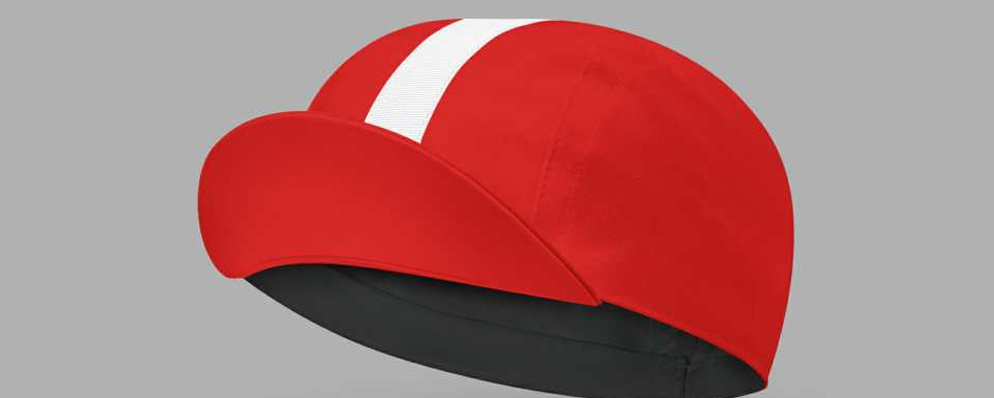 Classic Cycling Cap - Red with White Stripe