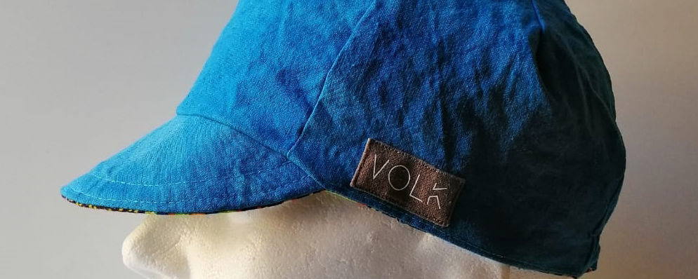 Paisley Reversable Cycling Cap - Blue